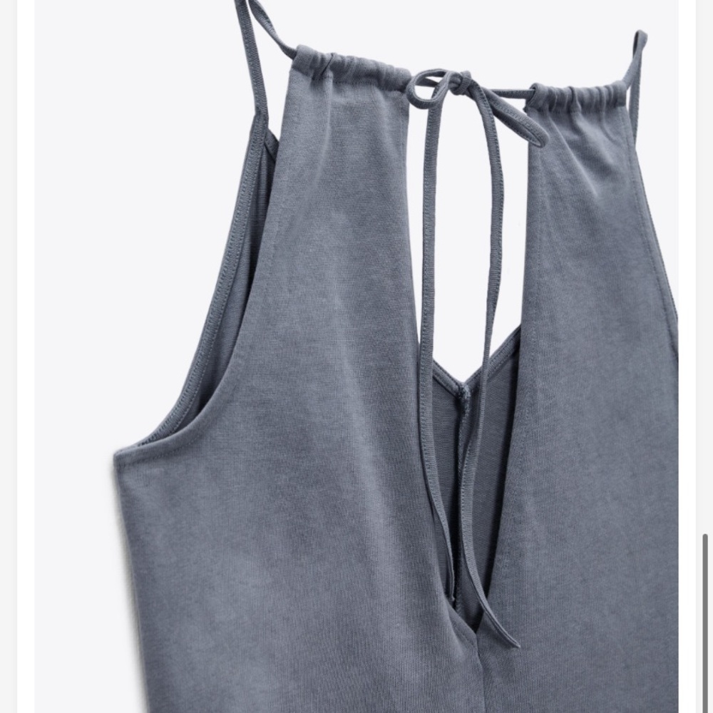 NWT Zara One Piece Jumpsuit Onsie Grey Blue Size S - Picture 3 of 10